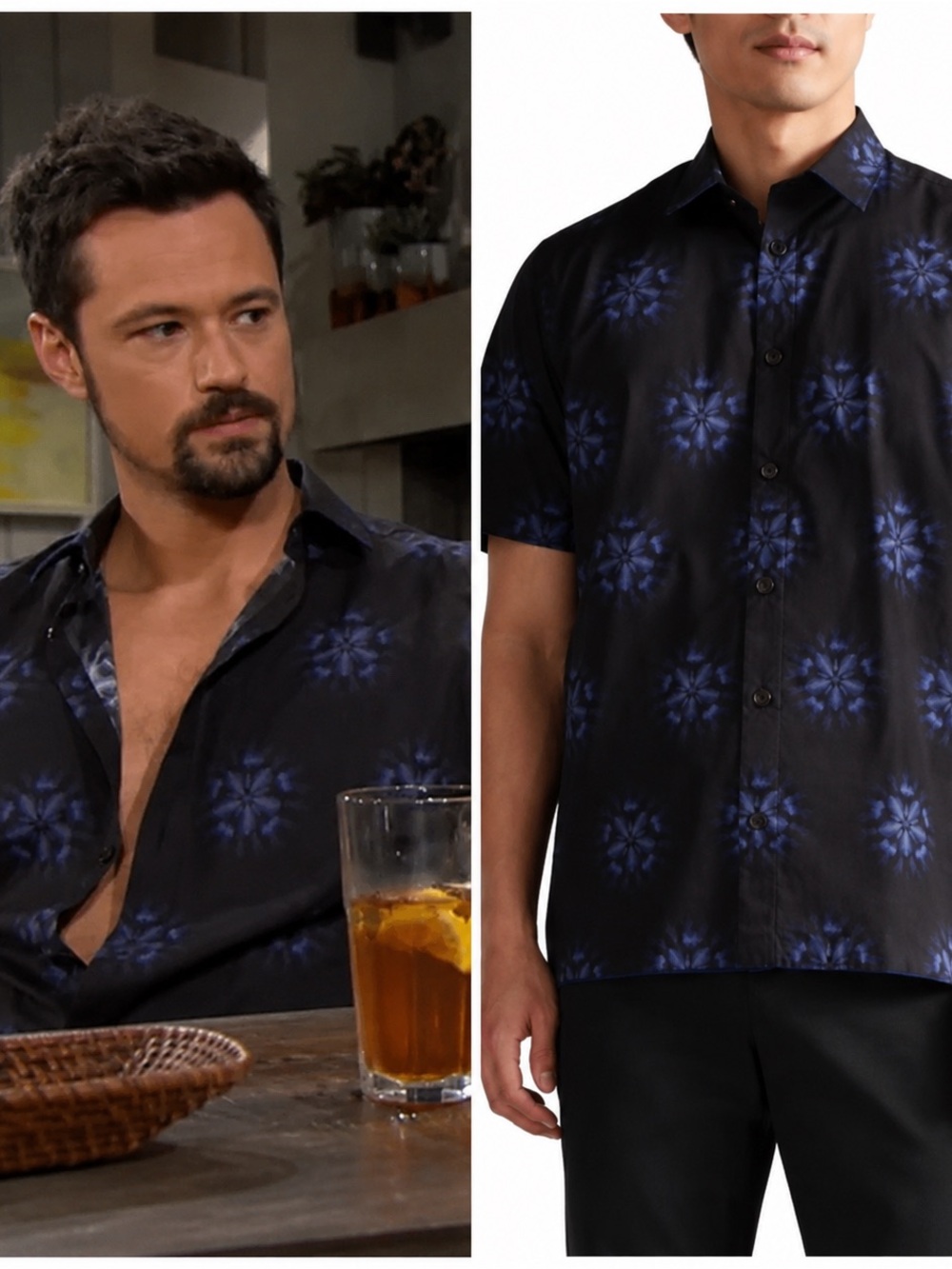 Ted Baker ASO Thomas Black Men’s 100% Cotton Short Sleeve Button Up Shirt Size 6